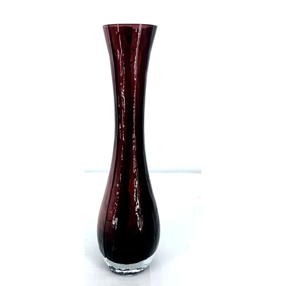 Sea Glas Bruk Renate Stock Glass Purple Vase Kosta Sweden 12